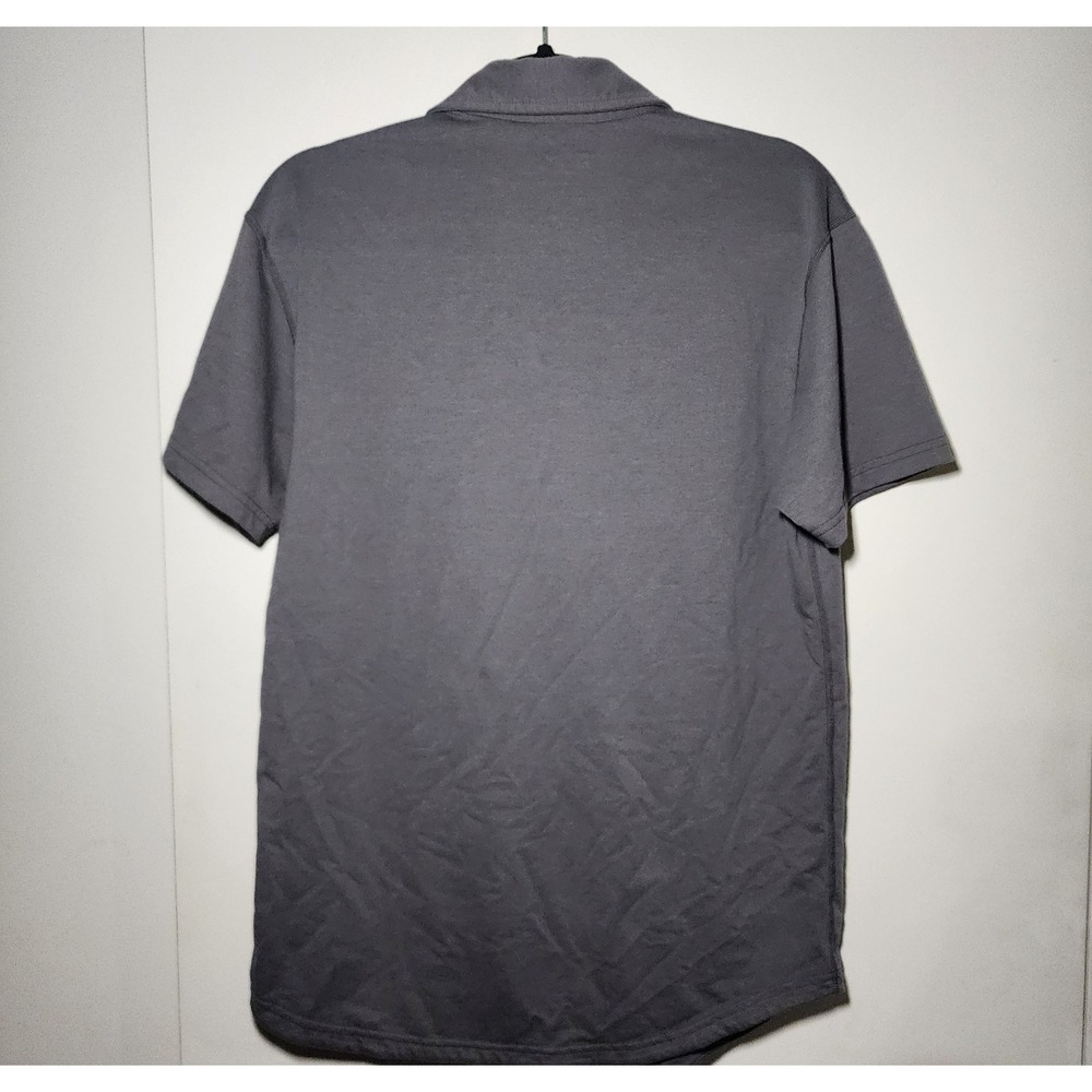 BYLT Premium Basics Signature Polo Mens Medium Charcoal Grey Short Sleeve Shirt - Picture 3 of 5